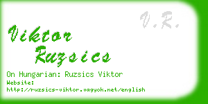 viktor ruzsics business card